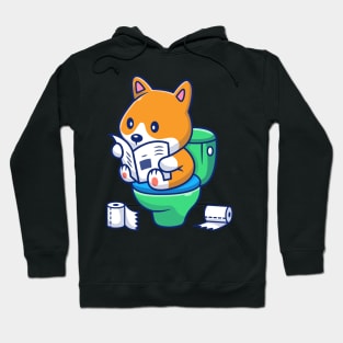 Cute dog poop and read cartoon Hoodie